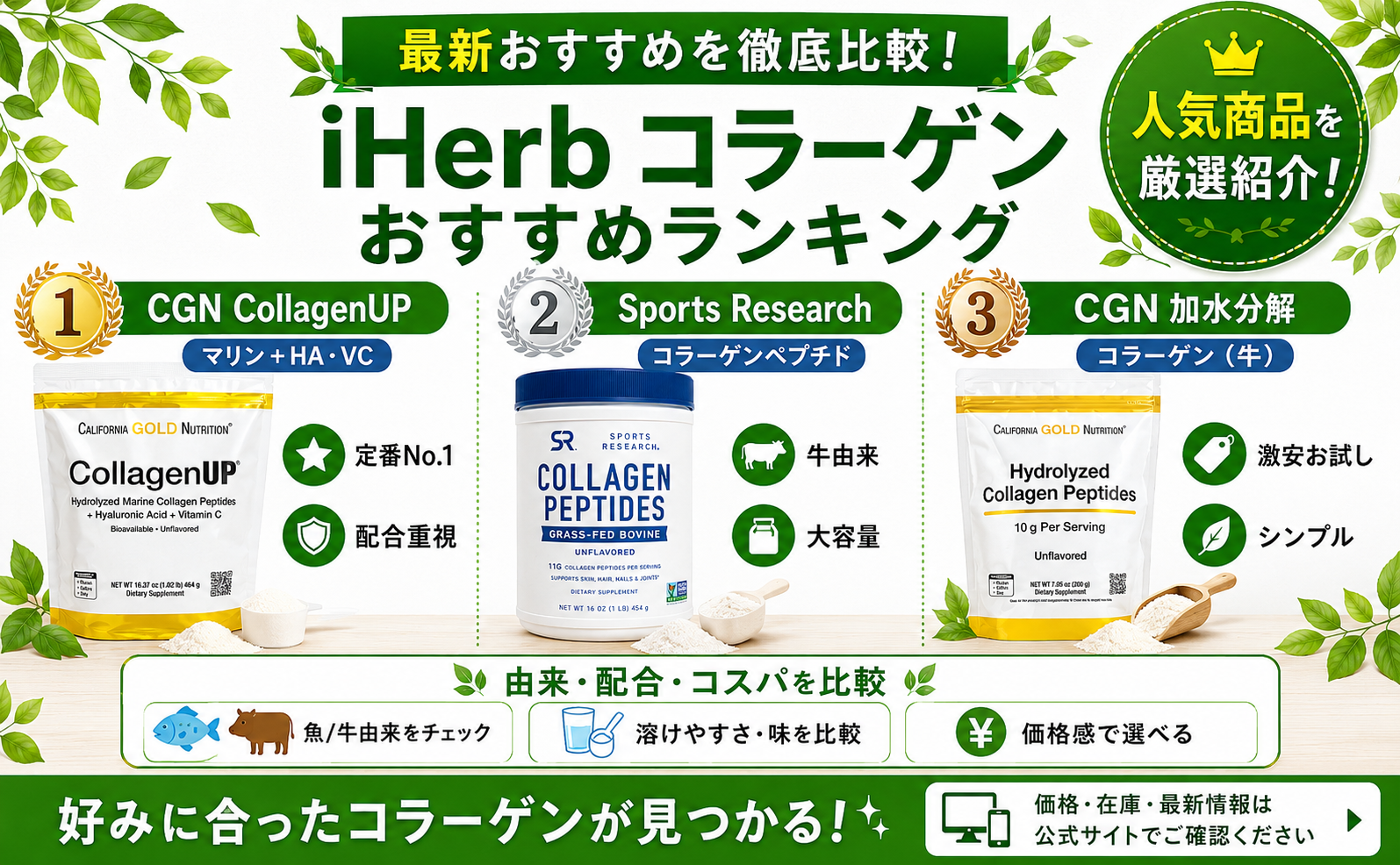 iHerbコラーゲンサプリおすすめランキング
