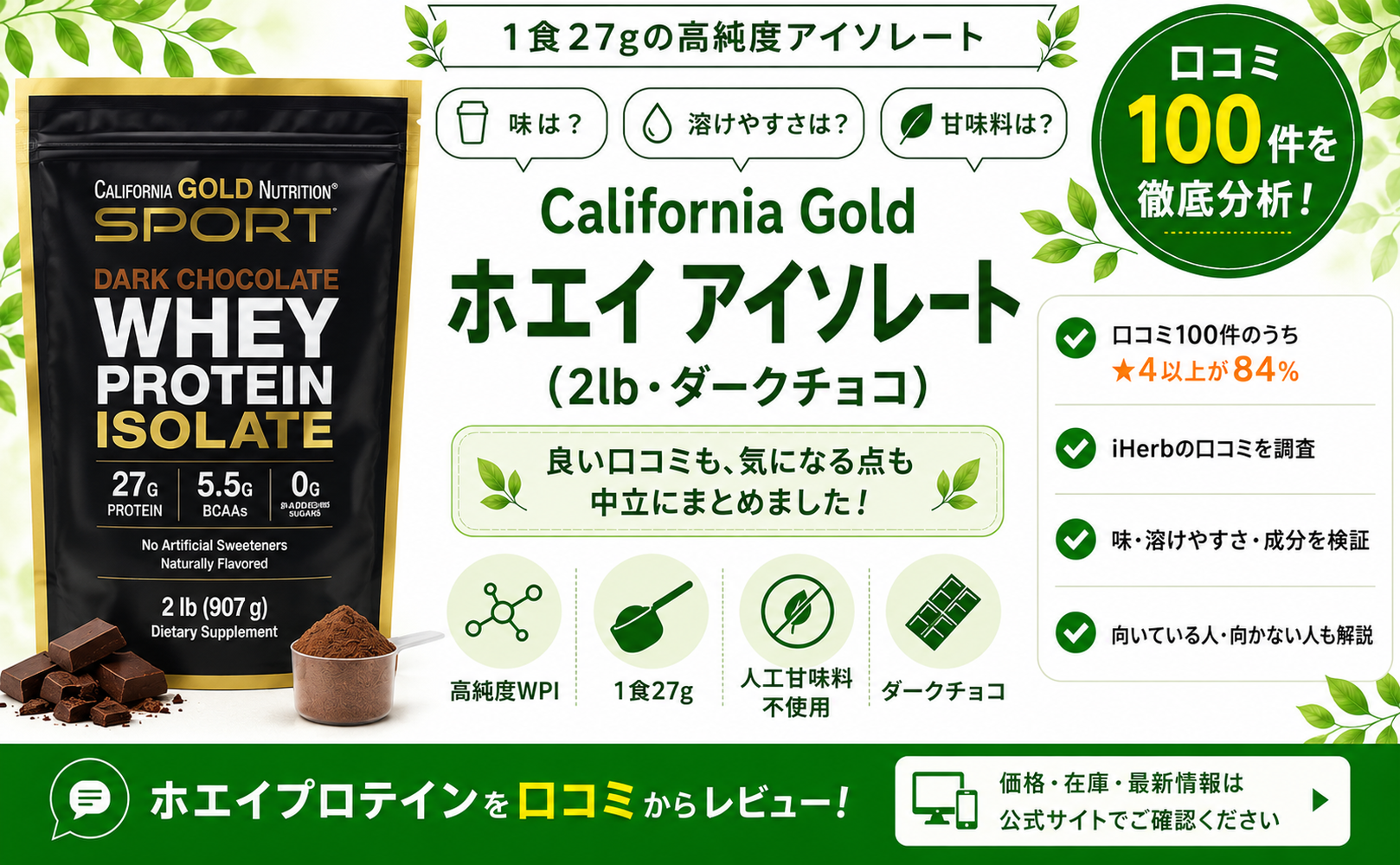 California Gold ホエイ アイソレート 口コミ100件を徹底分析
