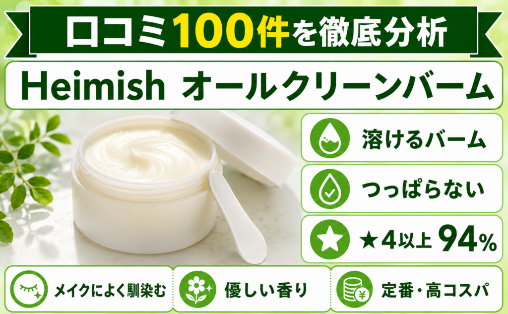 Heimish オールクリーンバーム 口コミ100件を徹底分析