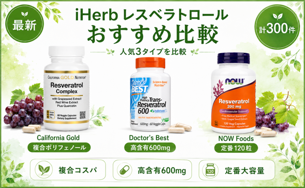 iHerb レスベラトロール おすすめ比較